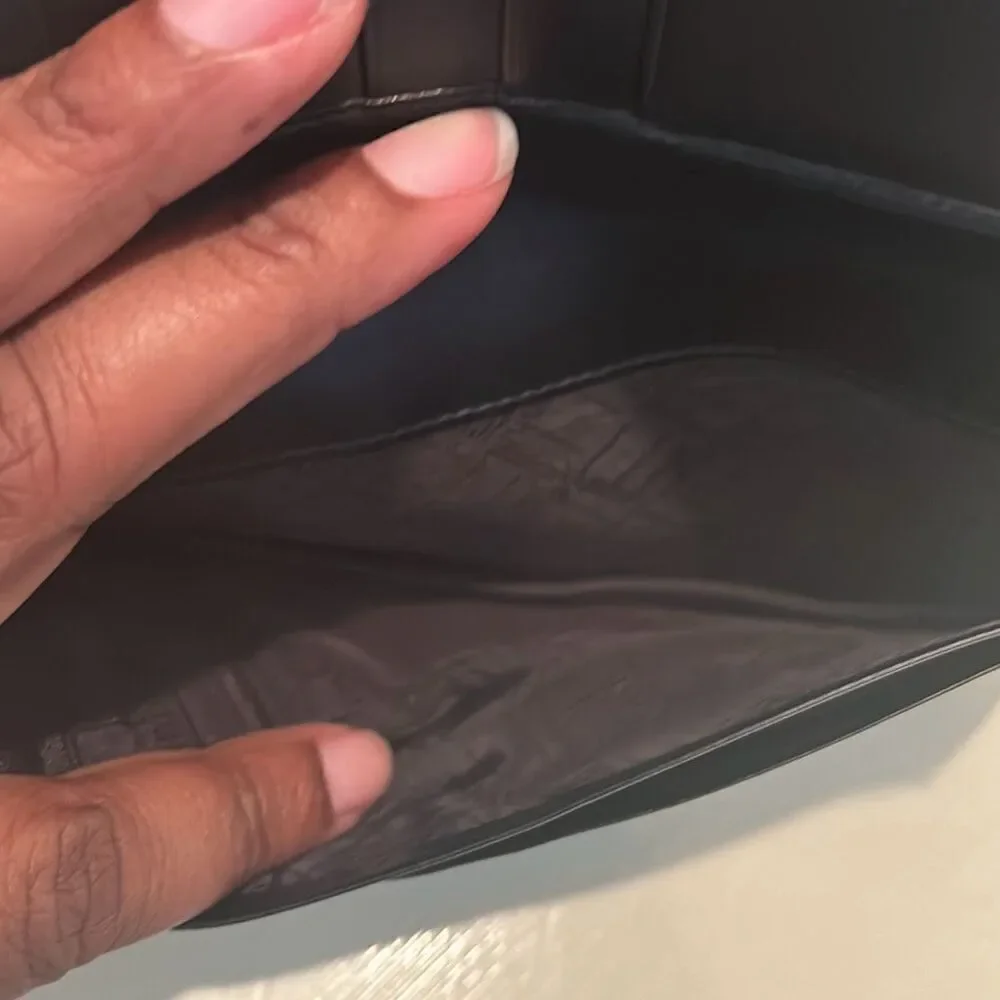 Dunhill Foldover Long Wallet Black Leather Checkbook Cardholder Travel Buisness